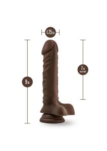Dr. Skin Plus Gold Collection Posable Dildo with Balls 9in - Chocolate