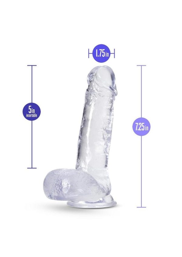 B Yours Plus Rock n` Roll Realistic Dildo with Balls 7.25in - Clear