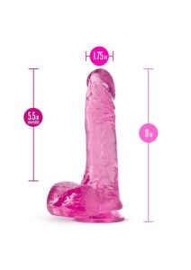 B Yours Plus Ram n` Jam Realistic Dildo with Balls 8in - Pink
