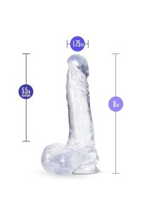 B Yours Plus Ram n` Jam Realistic Dildo with Balls 8in - Clear