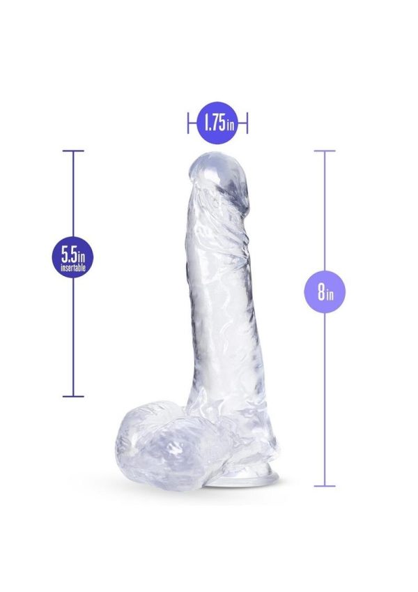 B Yours Plus Ram n` Jam Realistic Dildo with Balls 8in - Clear