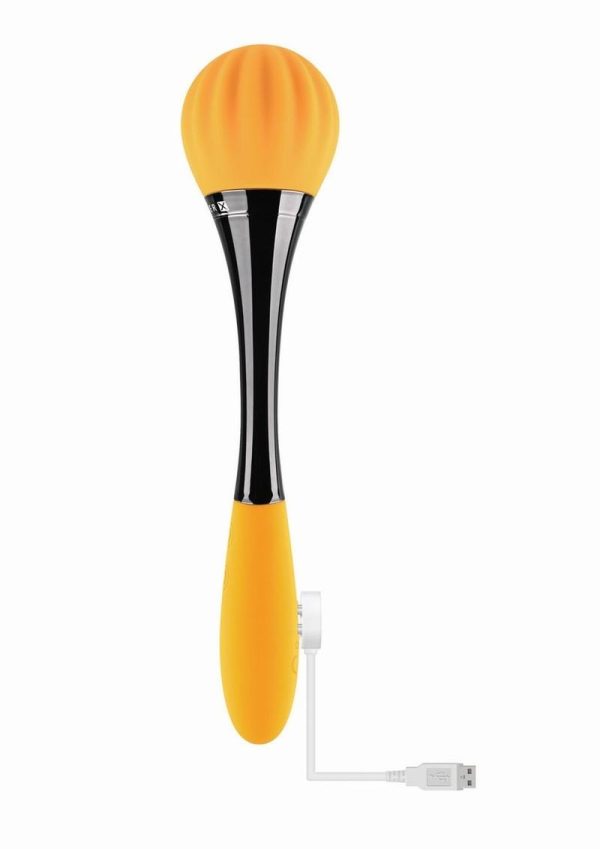 Gender X Sunflower Silicone Rechargeable Dual End Vibrator - Yellow/Black
