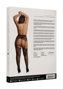 Le Desir High-Waist Garterbelt Stockings - Plus Size - Black