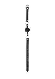 Ouch! Breathable Ball Gag with Bonded Leather Straps - Black