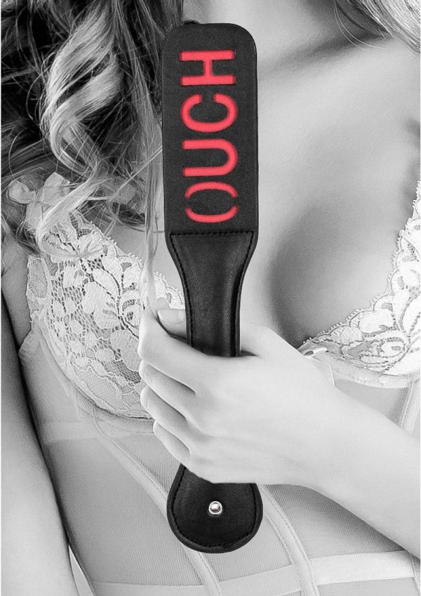 Ouch! Bonded Leather Paddle - Red/Black