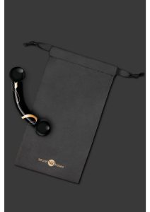 Secret Kisses Handblown Double Ended Glass Dildo 5.5in - Black/Gold