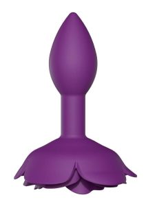 Open Roses Silicone Anal Plug - Small - Purple Rain