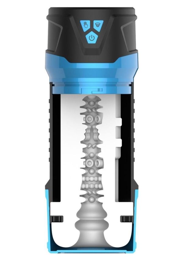 LoveBotz Auto Milker Intense Rechargeable Sucking Masturbator - Black/Blue