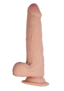 Realcocks Dual Layered Uncut Slider Thin Tip Dildo 8.5in - Vanilla