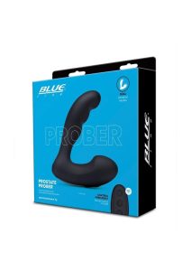 Blue Line Prober Silicone Rechargeable Dual Vibrating Prostate Stimulator with Remote Control - Black