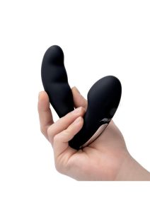 Blue Line Prober Silicone Rechargeable Dual Vibrating Prostate Stimulator with Remote Control - Black