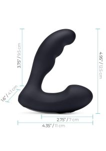 Blue Line Prober Silicone Rechargeable Dual Vibrating Prostate Stimulator with Remote Control - Black