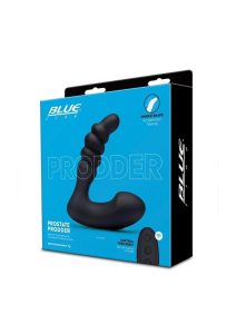 Blue Line Prodder Silicone Rechargeable Sphincter Training Prostate Stimulator with Remote Control - Black