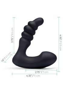 Blue Line Prodder Silicone Rechargeable Sphincter Training Prostate Stimulator with Remote Control - Black