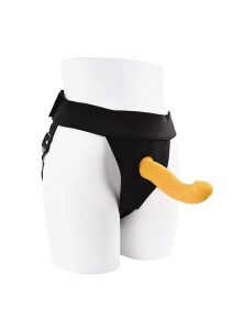 Gender X Sweet Embrace Rechargeable Silicone Dual Vibrating Strap-On with Remote Control - Yellow/Black