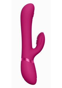 Vive Etsu Rechargeable Silicone Pulse Wave G-Spot Rabbit and Clitroal Stimulator - Pink
