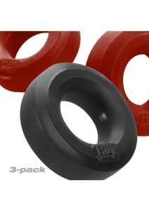 Hunkyjunk HUJ3 Silicone C-Rings (3 Pack) - Cherry/Tar