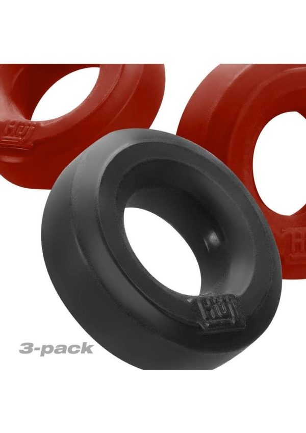 Hunkyjunk HUJ3 Silicone C-Rings (3 Pack) - Cherry/Tar