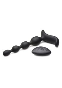 Zeus Shock Beads 80X Vibrating and E-Stim Rechargeable Silicone Anal Beads with Remote Control
