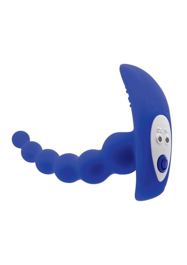 Gender X Beaded Pleasure Rechargeable Silicone Anal Beads with Remote Control - Blue