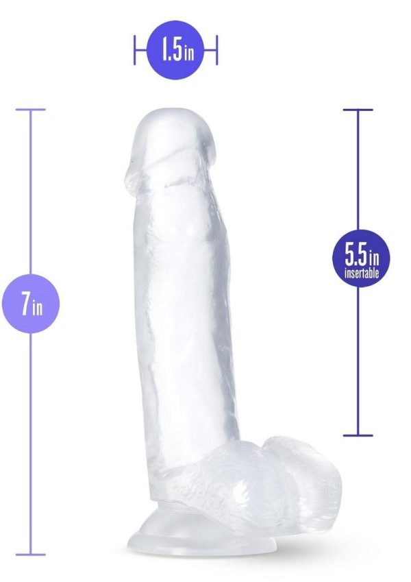 B Yours Diamond Gleam Dildo 7in - Clear