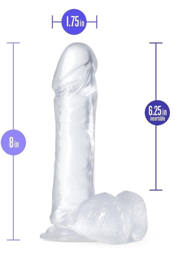 B Yours Diamond Glimmer Dildo 8in - Clear