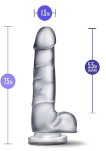 B Yours Diamond Quartz Dildo 7.5in - Clear