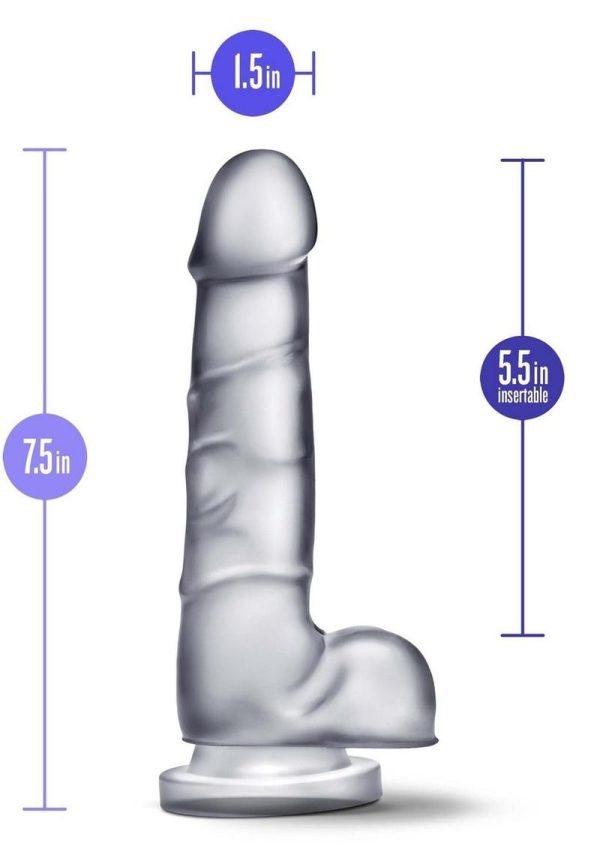 B Yours Diamond Quartz Dildo 7.5in - Clear