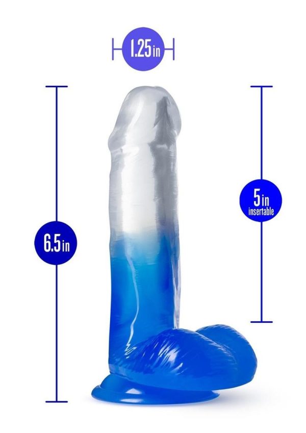 B Yours Stilla Blue Dildo 6in - Blue/Clear