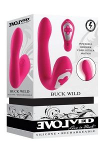 Buck Wild Rechargeable Silicone G-Spot Vibrator - Pink