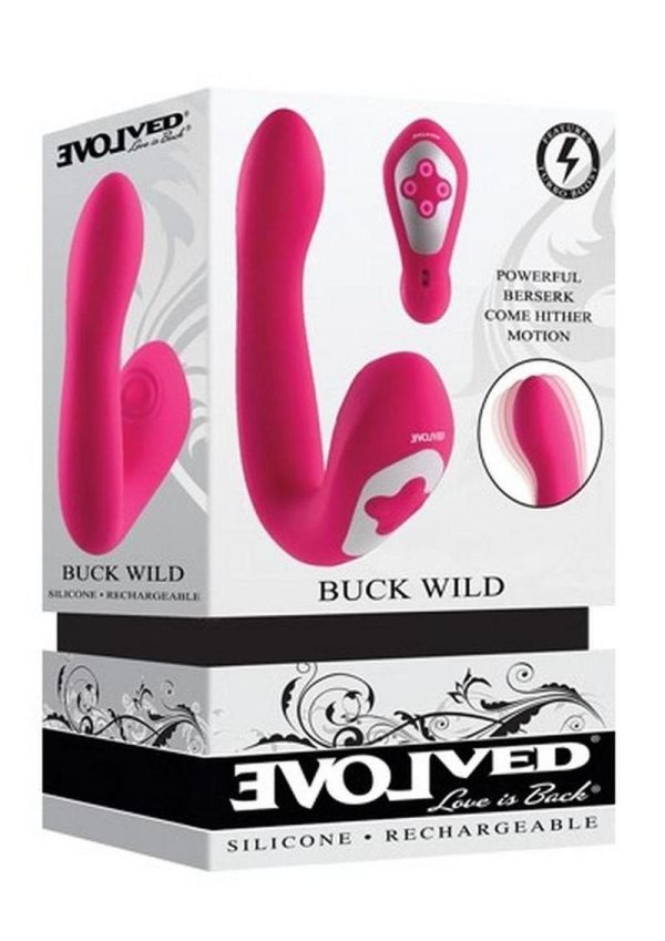 Buck Wild Rechargeable Silicone G-Spot Vibrator - Pink