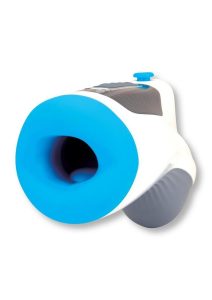 Zolo Blow Gun Rechargeable Silicone Masturbator - White/Blue