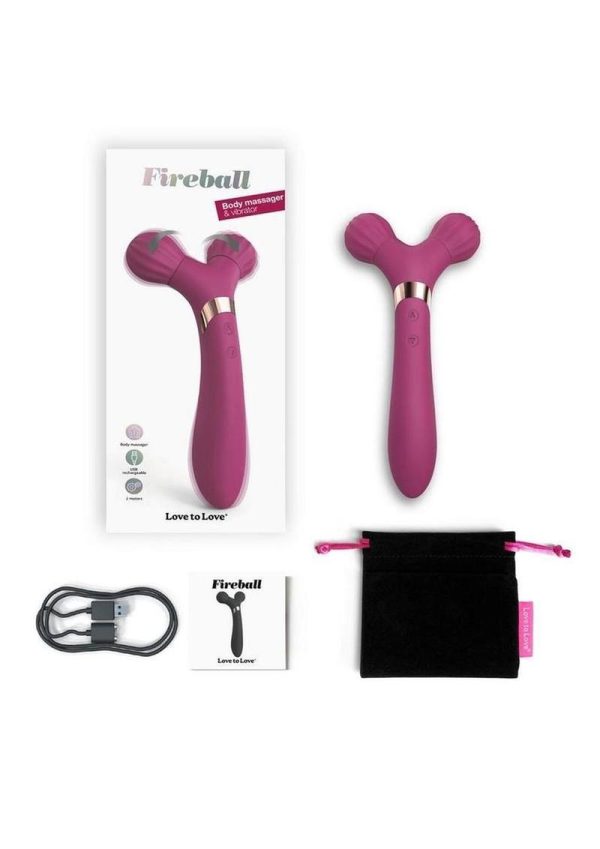 Fireball Rechargeable Silicone Body Massager and Vibrator - Plum Star