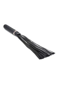 Master Series Vibra-Lasher 9X Vibrating Silicone Dildo Flogger - Black