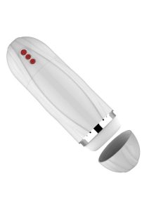 Vibrating Cocksucker Rechargeable Masturbator - White