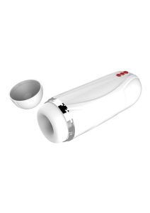 Vibrating Cocksucker Rechargeable Masturbator - White