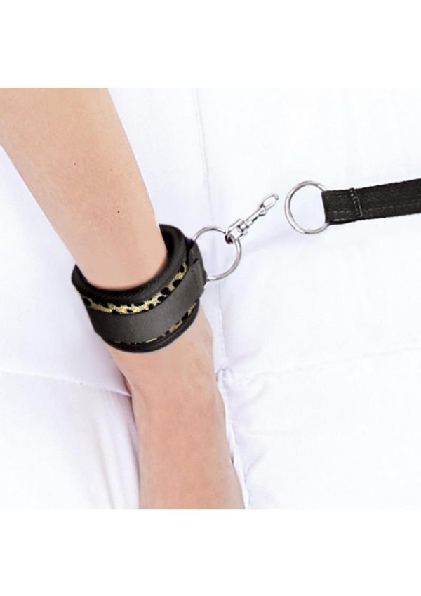 Lux Fetish Bed Spreader Restraint System (7 Piece Set) - Leopard