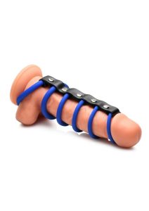 Strict Gates of Hell Silicone Chastity Device - Blue/Black