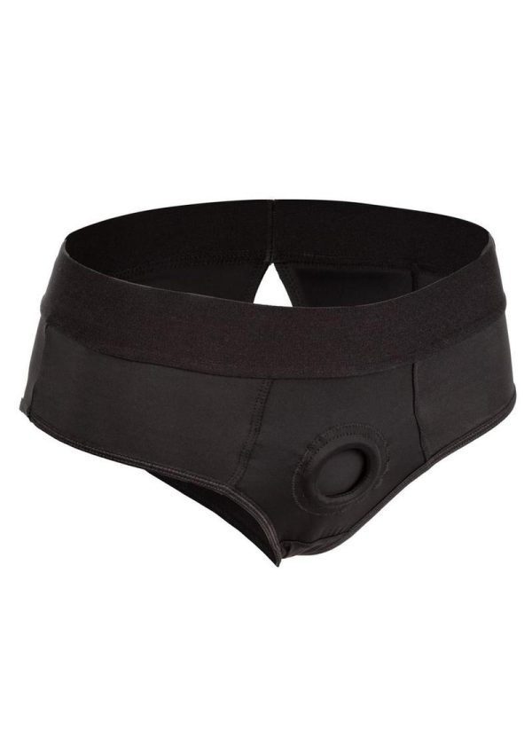 Her Royal Harness Backless Brief - Large/XLarge - Black