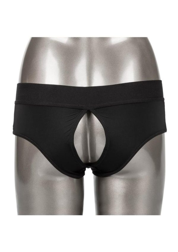 Her Royal Harness Backless Brief - Large/XLarge - Black