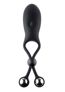 Zero Tolerance Big Bang Rechargeable Adjustable Rings with Balls Cock Tie - Black