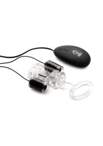 Trinity Men 20X Dual Cock Teaser with Cock and Ball Ring - Clear