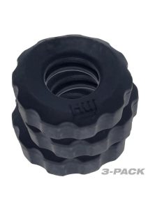 Hunkyjunk HUJ Cockrings (3 Pack) - Tar Ice