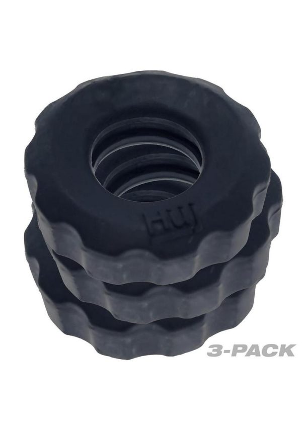 Hunkyjunk HUJ Cockrings (3 Pack) - Tar Ice