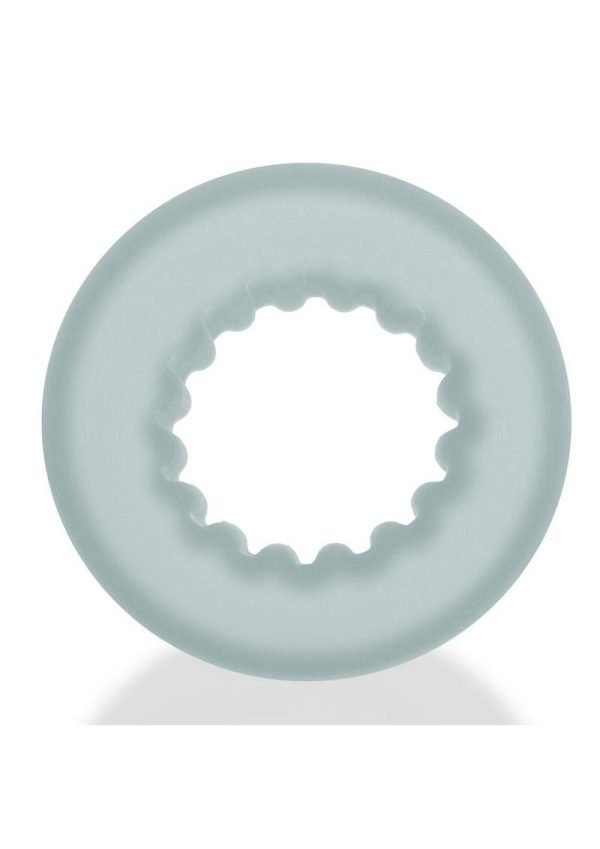 Oxballs Axis Rib Griphold Cock Ring - Clear Ice