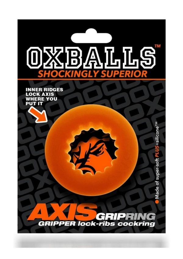 Oxballs Axis Rib Griphold Cock Eing - Orange Ice
