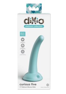 Dillio Platinum Curious Five Silicone Dildo 5in - Teal
