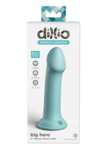 Dillio Platinum Big Hero Silicone Dildo 6in - Teal