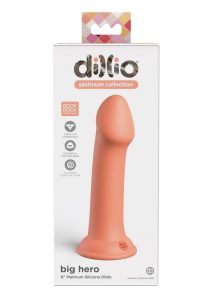 Dillio Platinum Big Hero Silicone Dildo 6in - Orange