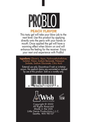 ProBlo Oral Pleasure Flavored Gel 1.5oz - Peach